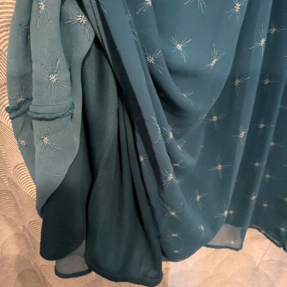 Torrid Teal Midi Chiffon Dress - Picture 5 of 6